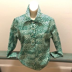 Vintage 1960's Greens Polka Dot Shirt M/L